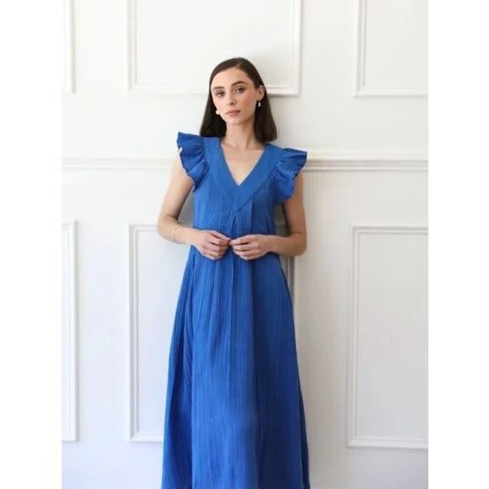 Mille Resort & Travel Catalina Blue Gauze Dress Size XS